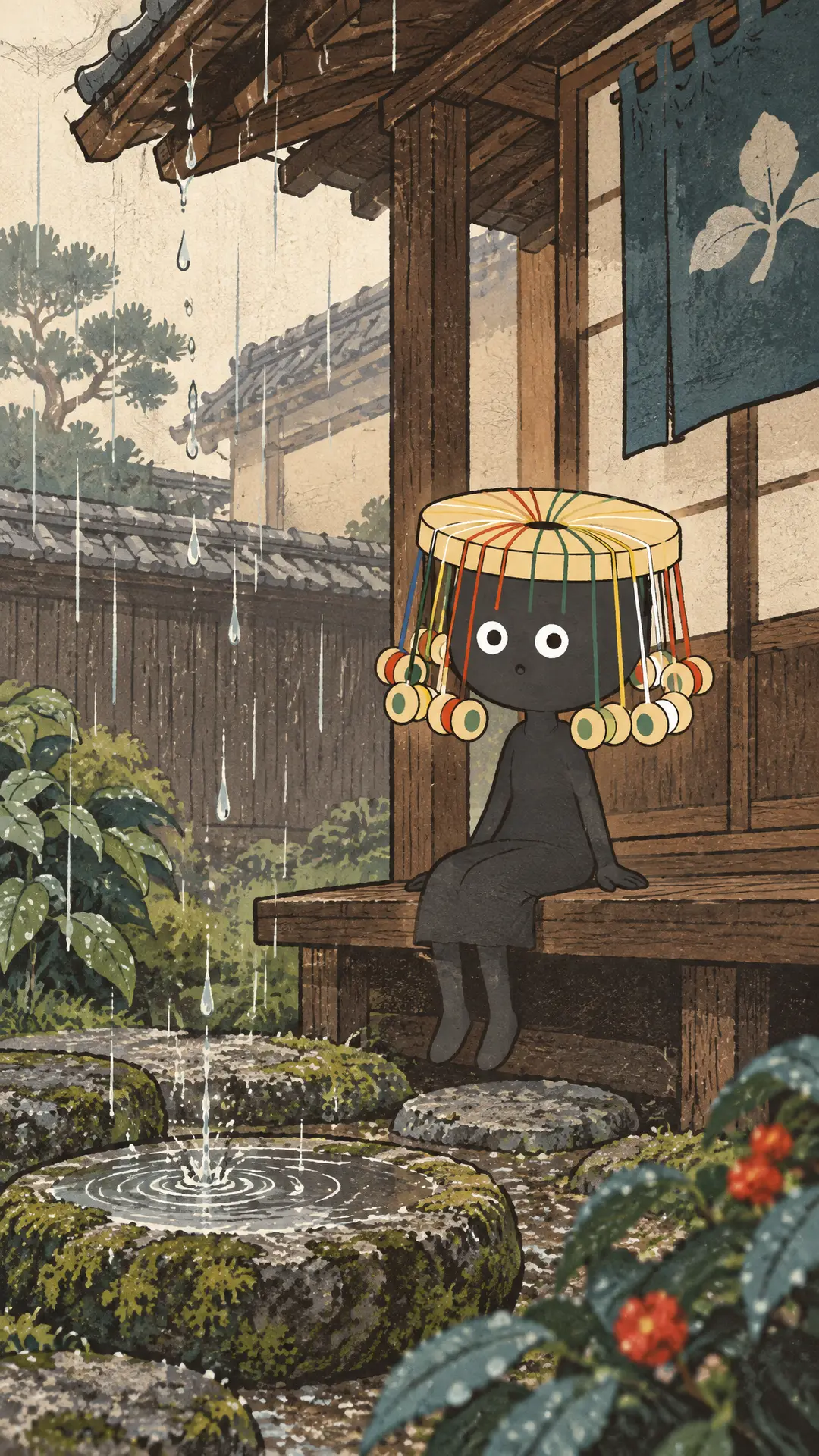 クミヒモノのイラスト: 雨だれの手拍子