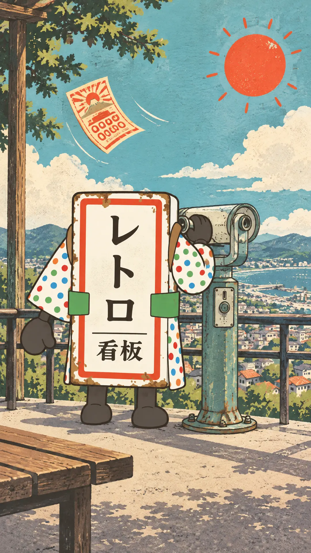 トロカンのイラスト: 展望台の発声特訓